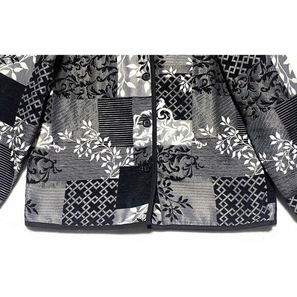 Drapers & Damons Black and White Patchwork Jacket Women's Medium Button Up - Picture 6 of 8